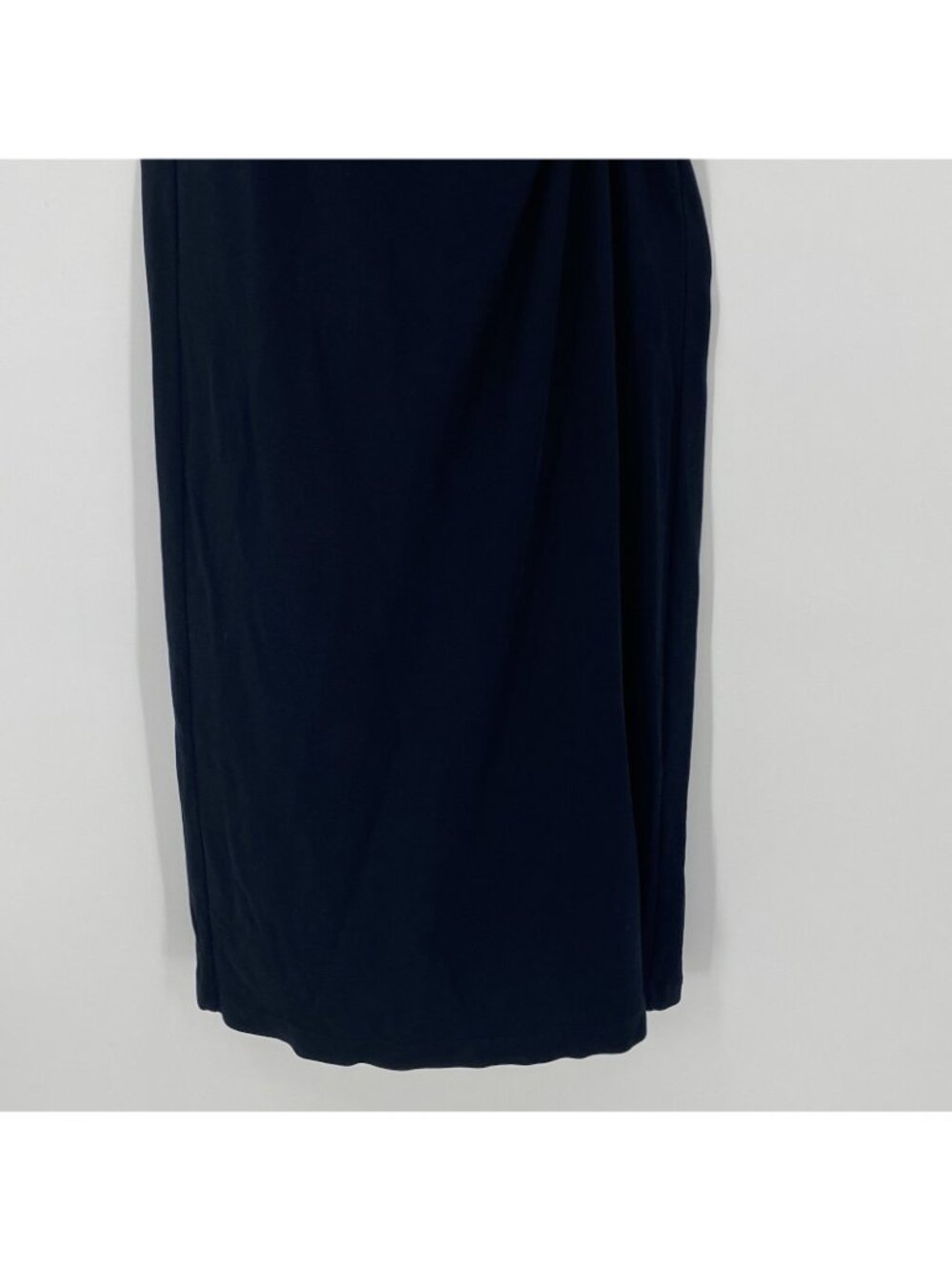 VINCE Size Small Black Side Tie Wrap Midi Sheath Dress Pima Cotton - Picture 11 of 14